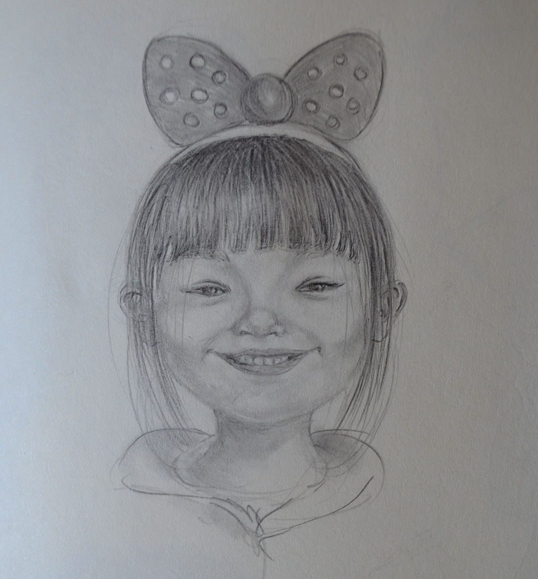 Cute Chinese girl sketch