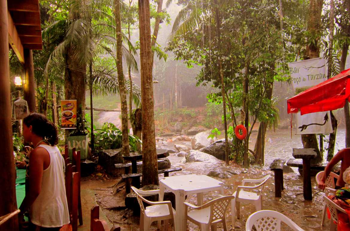 Crazy tropical weather. It's a hot sunny day and suddenly- rain!