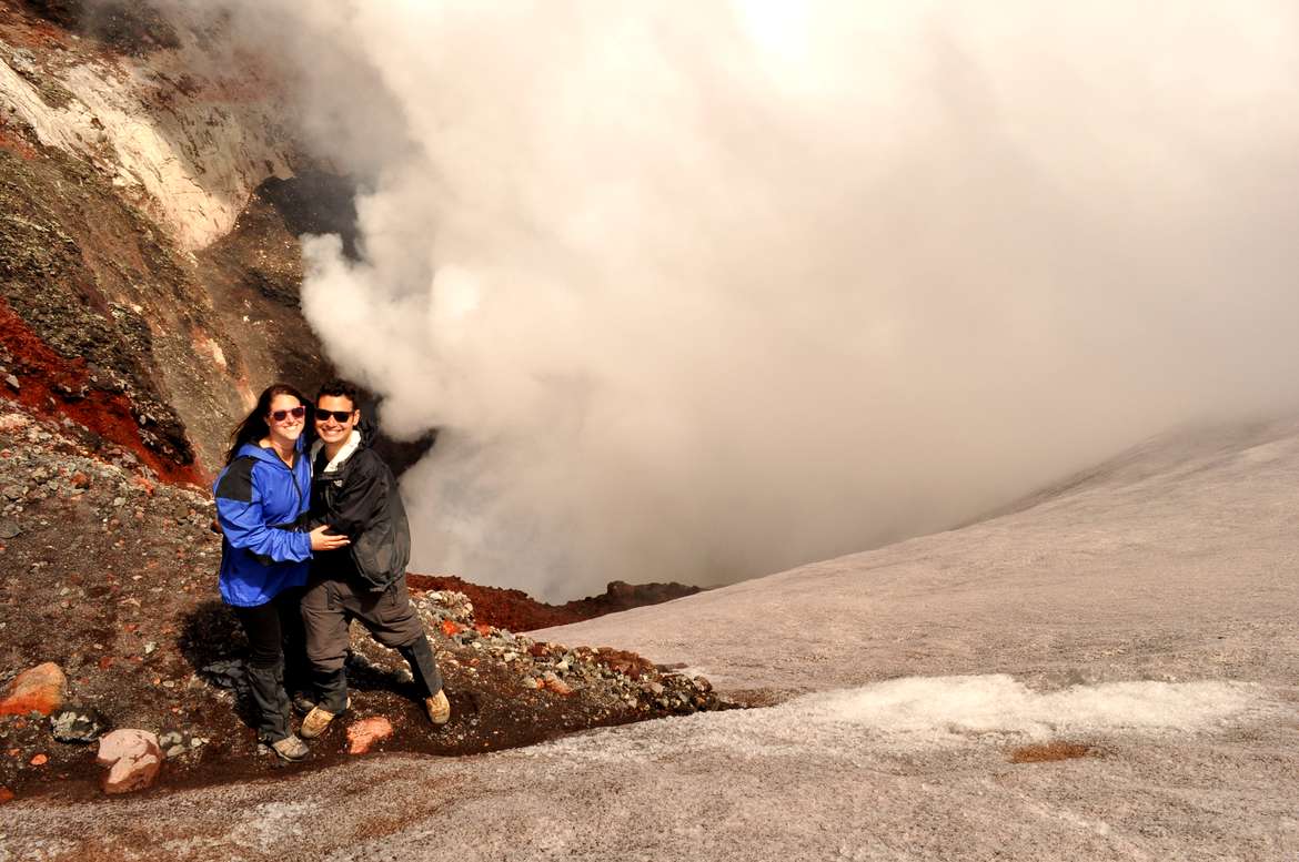 The smokey volcanic crater