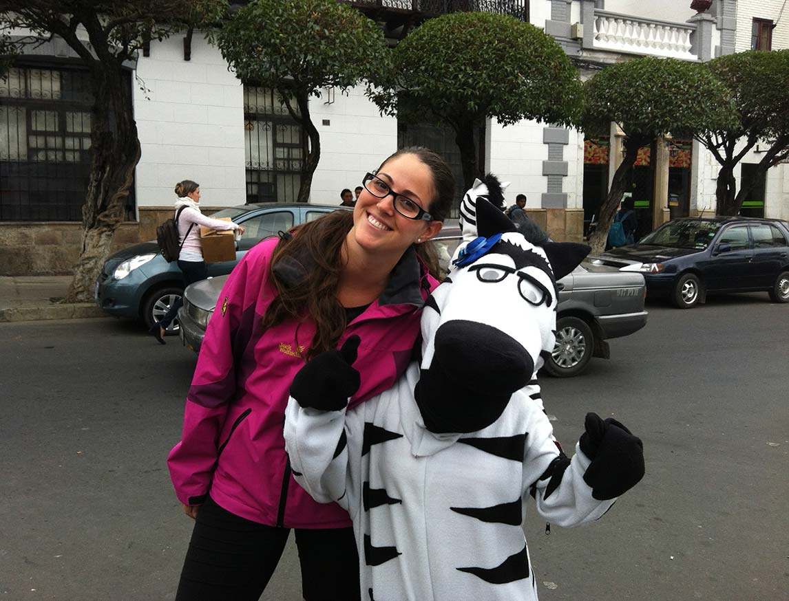Zebra helps you cross the street in Sucre. Isn't that sweet?(=